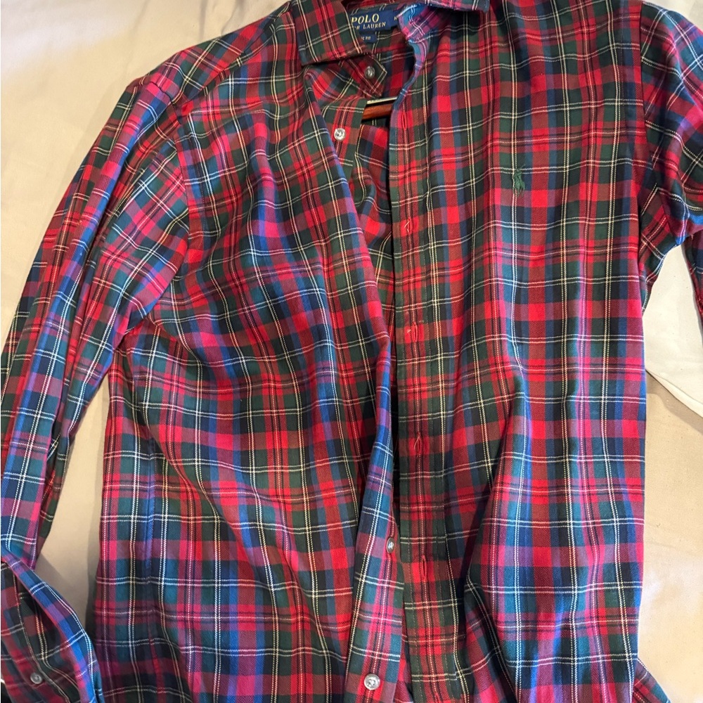Plaid Red and Green Men's Shirt
